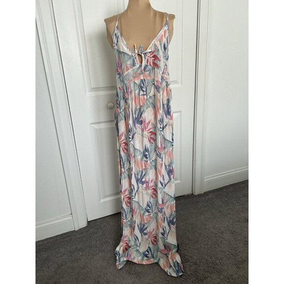 Rip Curl Sea Breeze Maxi Dress Beach Tropical Floral White Size XL - Picture 4 of 12